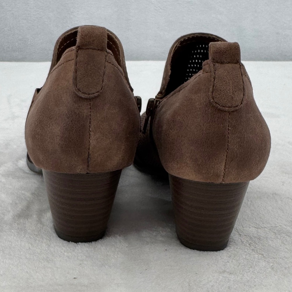 Baretraps Ridgely Booties Women Size 8.5M Brown Perforated Block Heel Shooties - Picture 6 of 11
